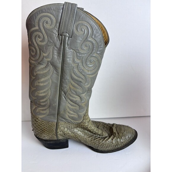 VINTAGE TONY LAMA GOLD LABEL PYTHON SNAKESKIN RARE WESTERN BOOTS 9.5 D - Picture 7 of 16